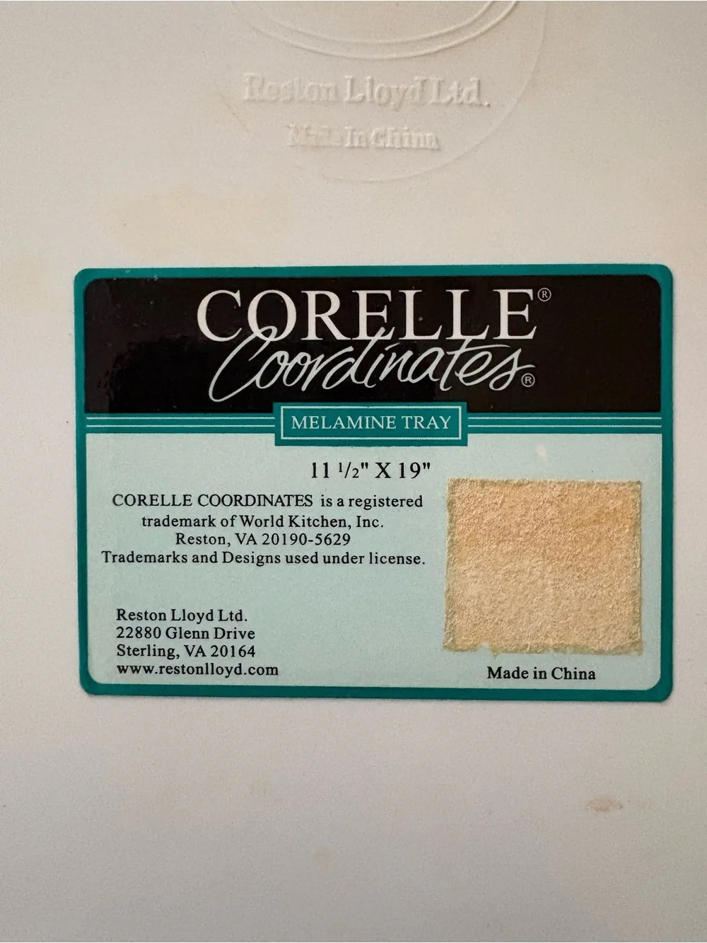 Corelle Coordinates Melamine Tray Rectangle 11  1/2